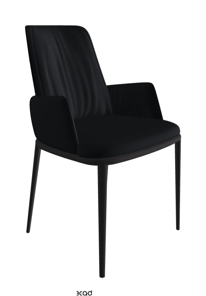 Belinda ML Dining Armchair_Black Embossed_Soft Leather_Atlantico