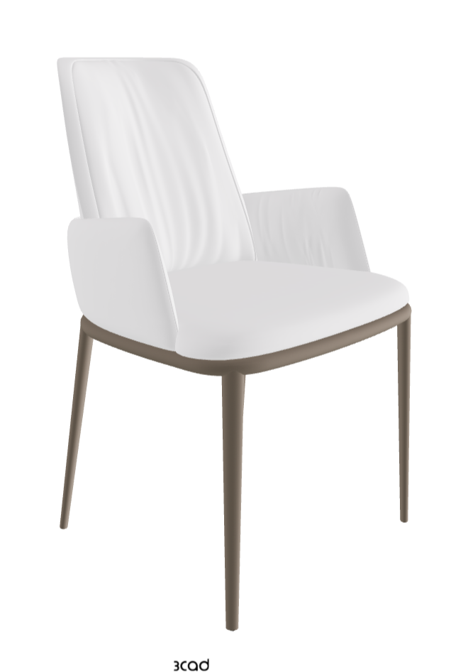 Belinda ML Dining Armchair_Titanium Embossed_Soft Leather_Bianco