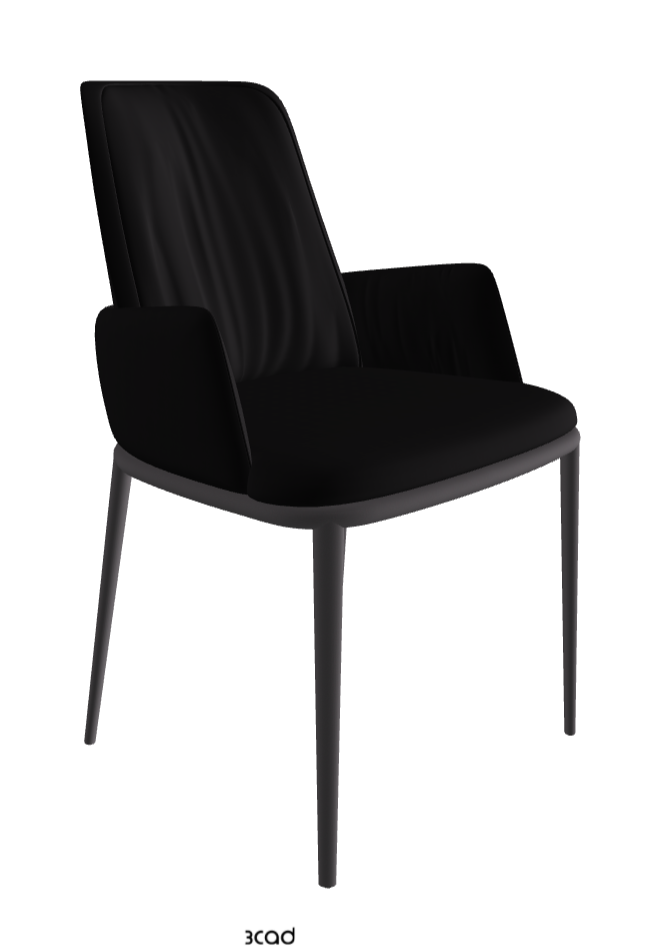 Belinda ML Dining Armchair_Graphite Embossed_Soft Leather_Nero