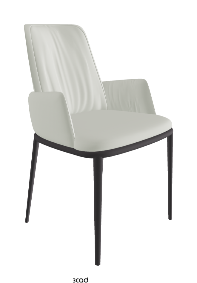 Belinda ML Dining Armchair_Graphite Embossed_Soft Leather_Artico
