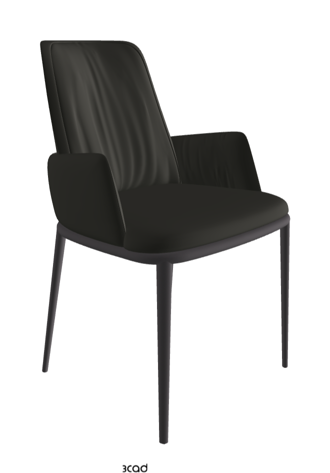 Belinda ML Dining Armchair_Graphite Embossed_Synthetic Leather_London