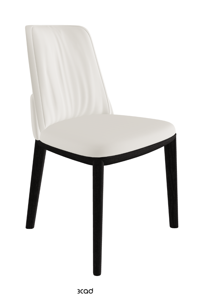 Belinda Dining Chair_Open Pore Matt Black Ashwood_Soft Leather_Lino