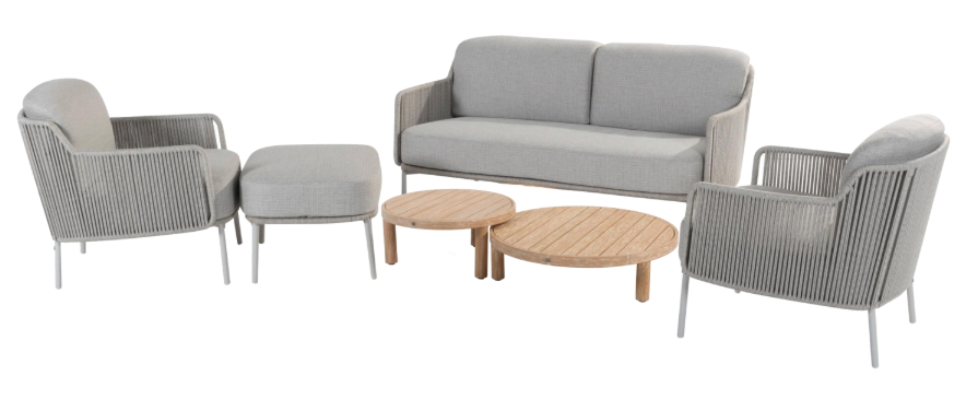 4 Seasons Outdoor Bernini Lounge Set With Footstool And Two Sem Coffee Tables