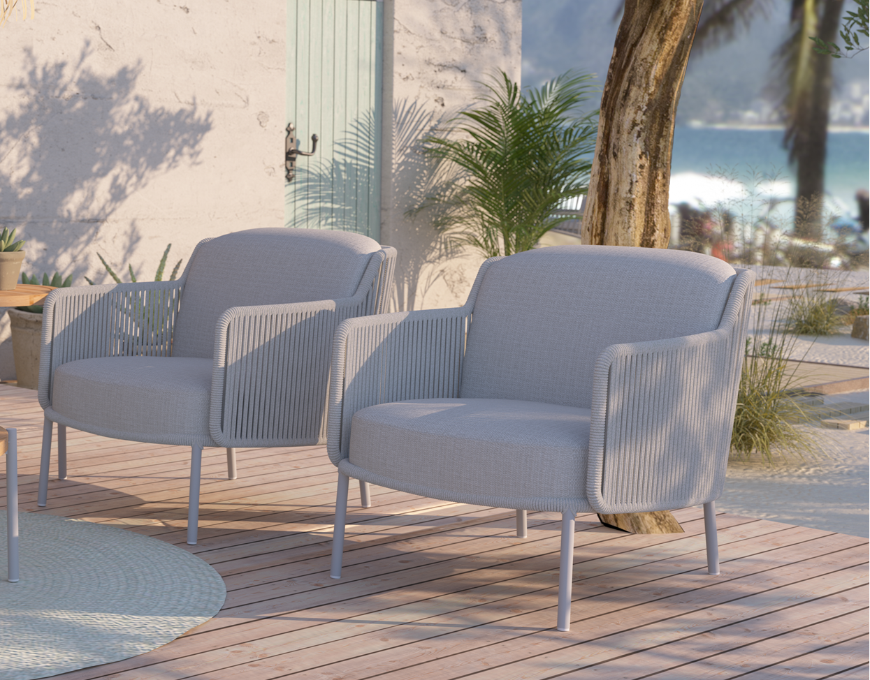 4 Seasons Outdoor Bernini Living Chair Frozen With 2 Cushions