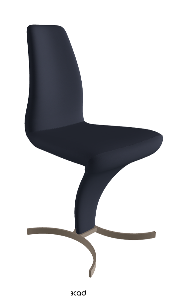 Betty Dining Chair_Titanium Embossed_Soft Leather:_Navy