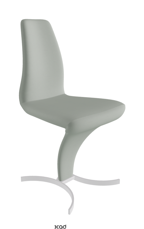 Betty Dining Chair_Chrome_Soft Leather_Ice