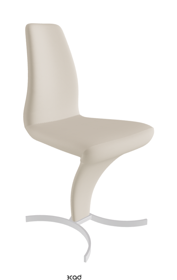Betty Dining Chair_Chrome_Soft Leather_Cashmere