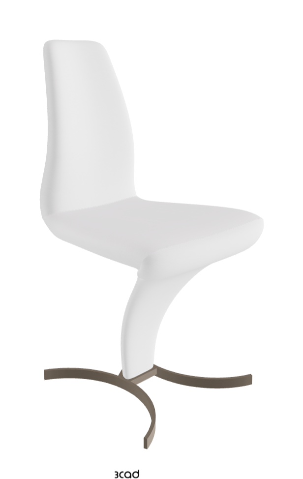 Betty Dining Chair_Titanium Embossed_Soft Leather:_Bianco