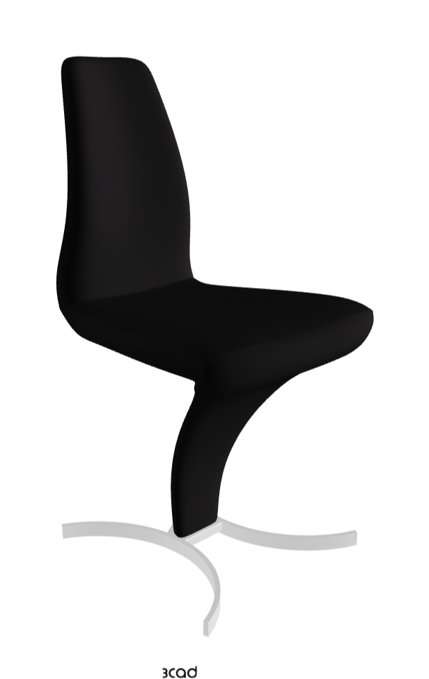 Betty Dining Chair_Chrome_Soft Leather_Nero
