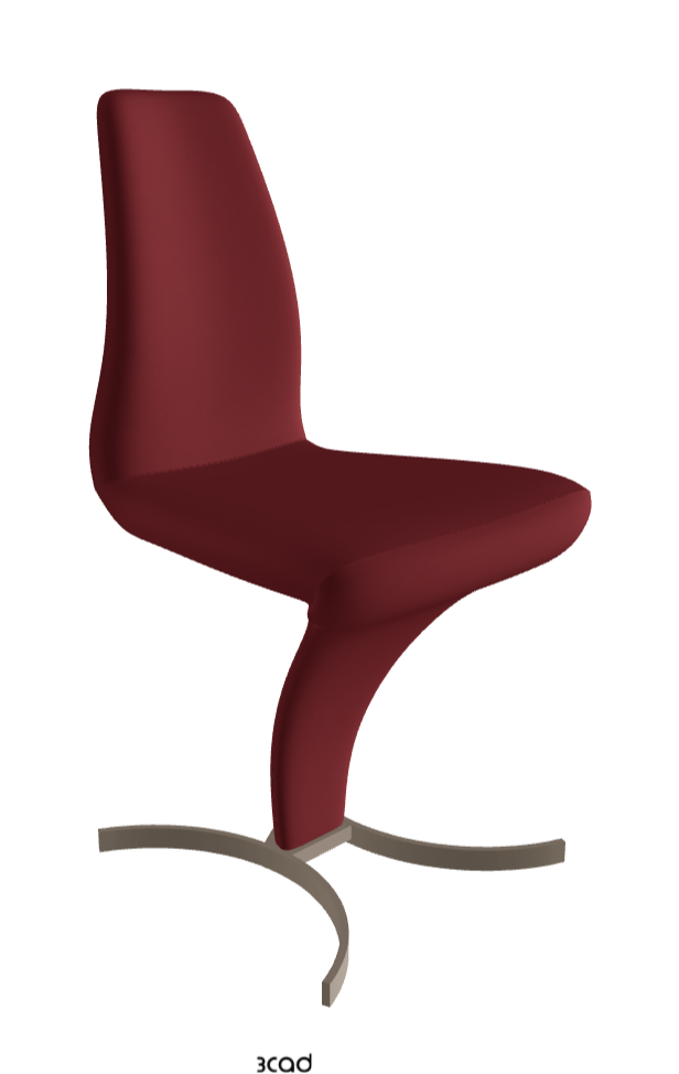 Betty Dining Chair_Titanium Embossed_Soft Leather:_Rosso Corsa