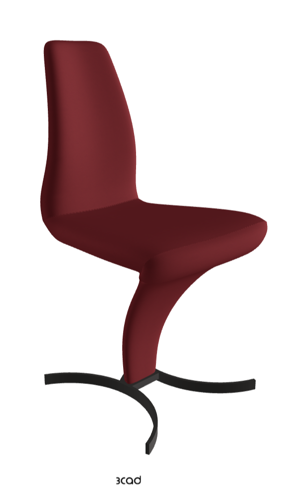 Betty Dining Chair_Matt Graphite_Soft Leather:_Rosso Corsa