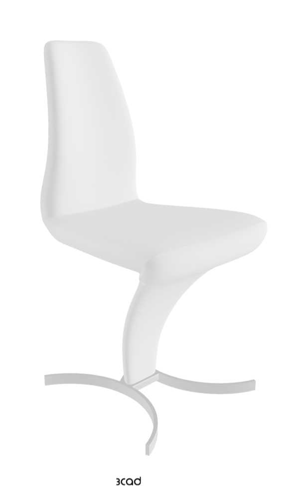 Betty Dining Chair_Chrome_Synthetic Leather_Bianco