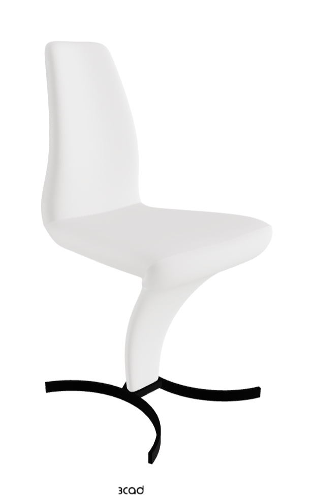 Betty Dining Chair_Matt Black_Synthetic Leather:_Bianco