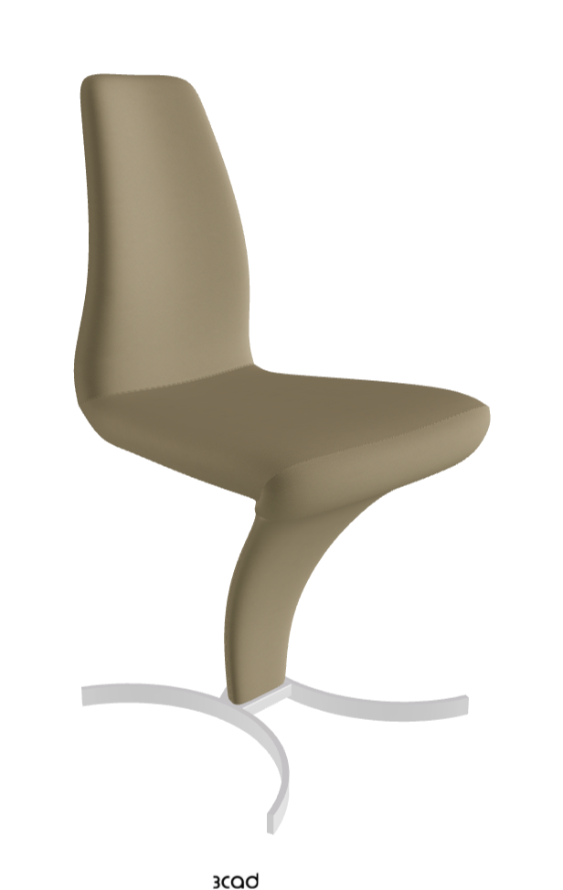 Betty Dining Chair_Chrome_Synthetic Leather_Tortora