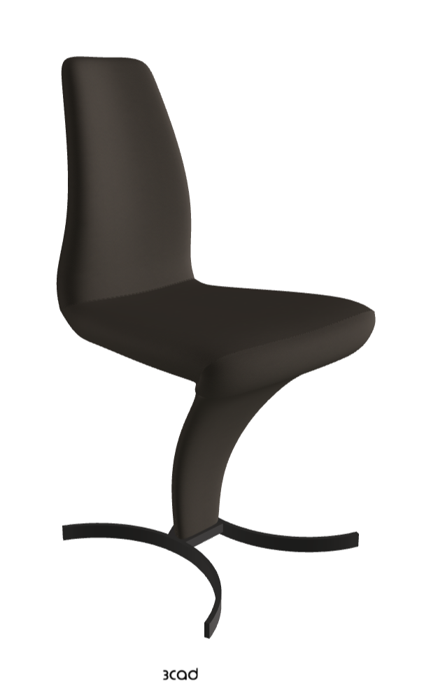 Betty Dining Chair_Matt Graphite_Synthetic Leather:_Fossil