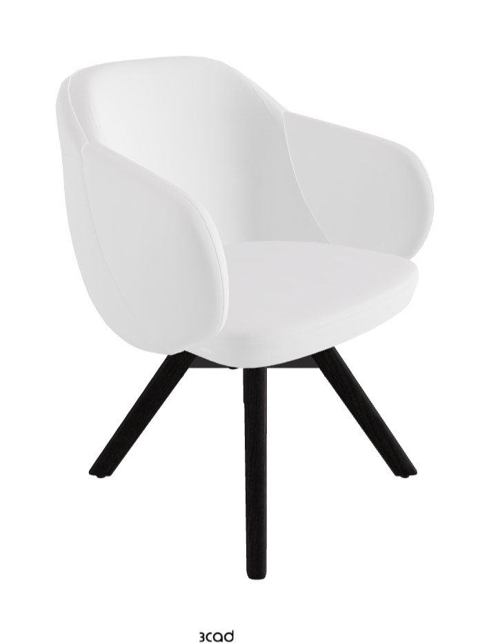 Bombe Swivel Dining Armchair_Black Embossed_Open Pore Matt Black Ashwood_Fabric_B920