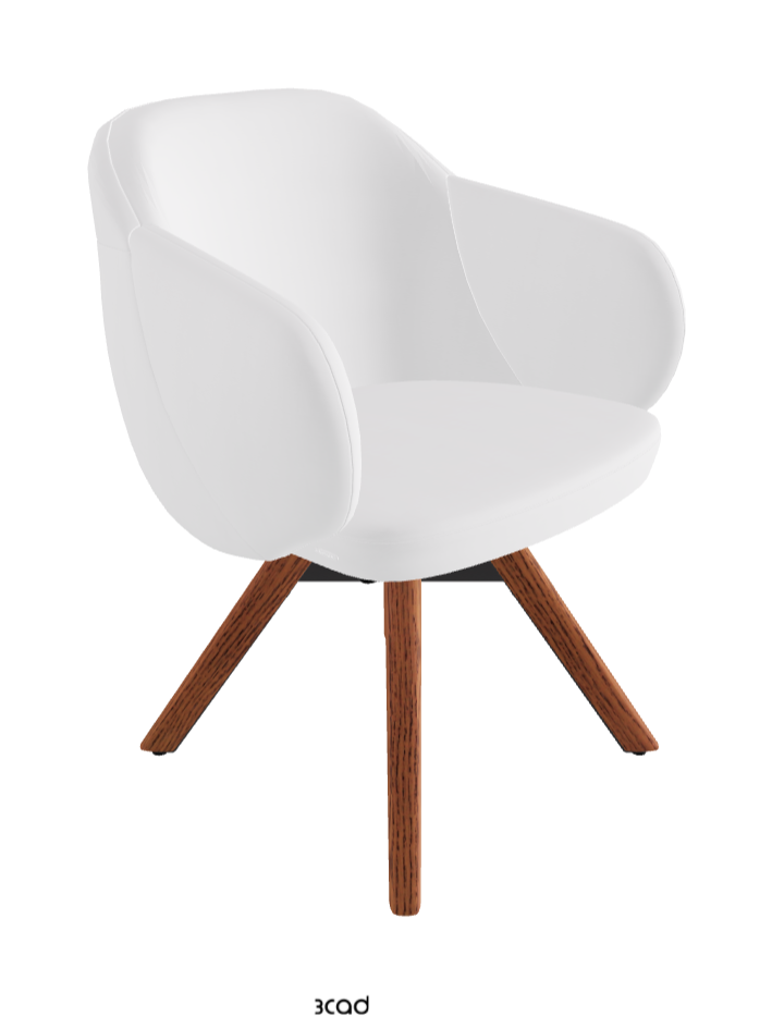 Bombe Swivel Dining Armchair_Black Embossed_Canaletto Walnut Stained Ashwood_Fabric_B920
