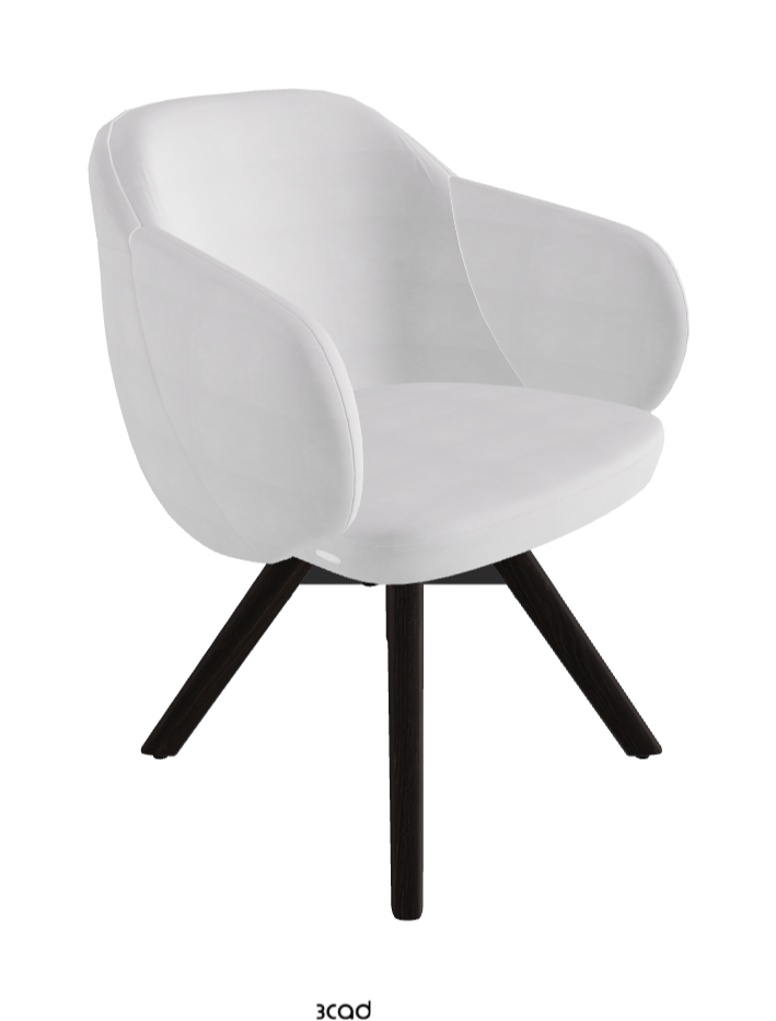 Bombe Swivel Dining Armchair_Black Embossed_Burned Oak Stained Ashwood_Fabric_B921