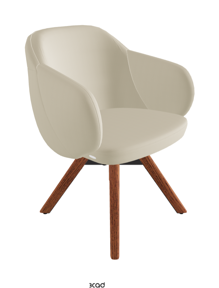 Bombe Swivel Dining Armchair_Black Embossed_Canaletto Walnut Stained Ashwood_Synthetic Leather_Oyster