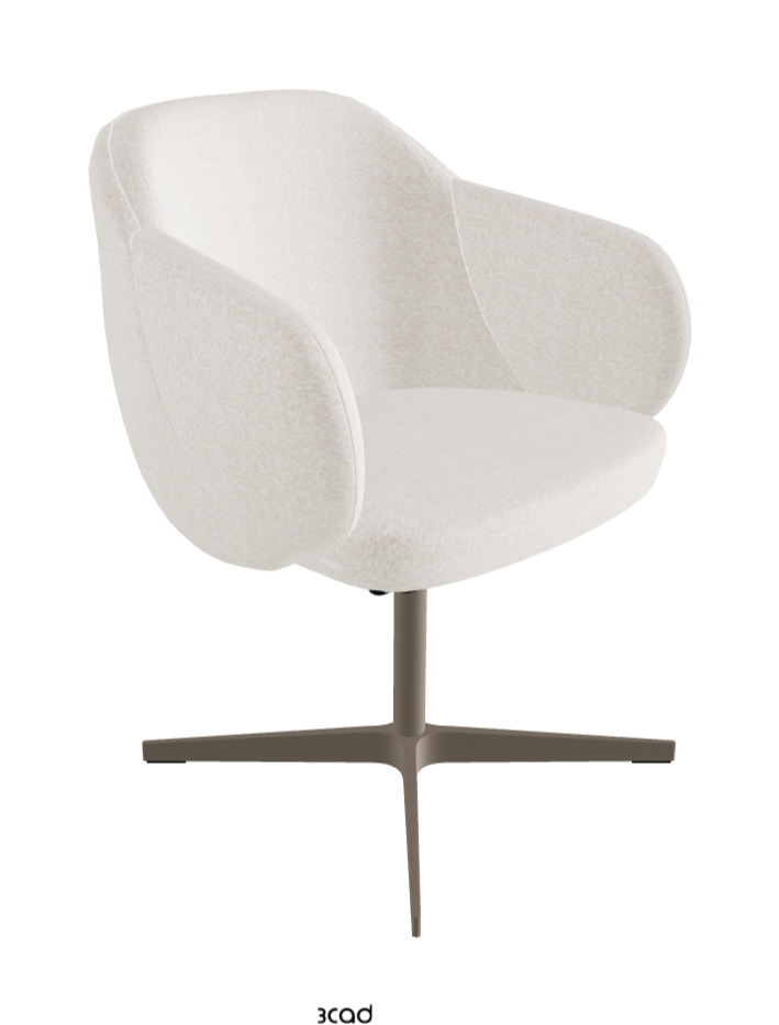 Bombe X Swivel Dining Armchair_Titanium Embossed_Fabric_B241