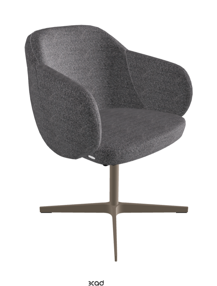 Bombe X Swivel Dining Armchair_Titanium Embossed_Fabric_B244