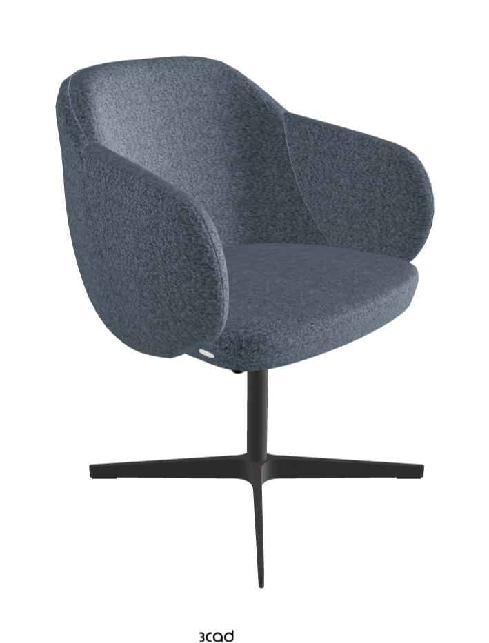 Bombe X Swivel Dining Armchair_Graphite Embossed_Fabric_B245
