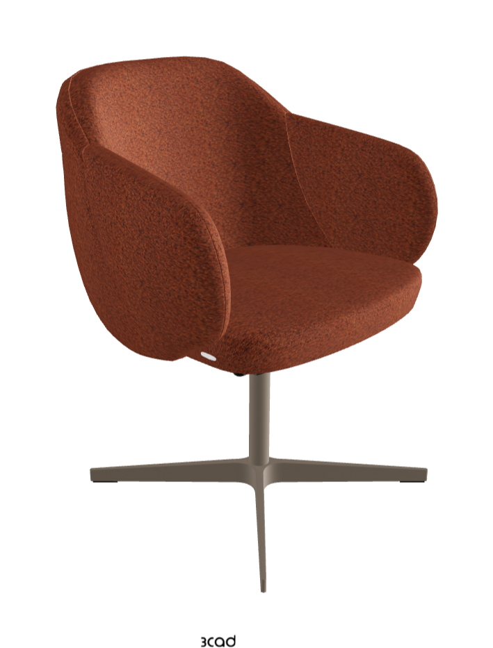 Bombe X Swivel Dining Armchair_Titanium Embossed_Fabric_B248