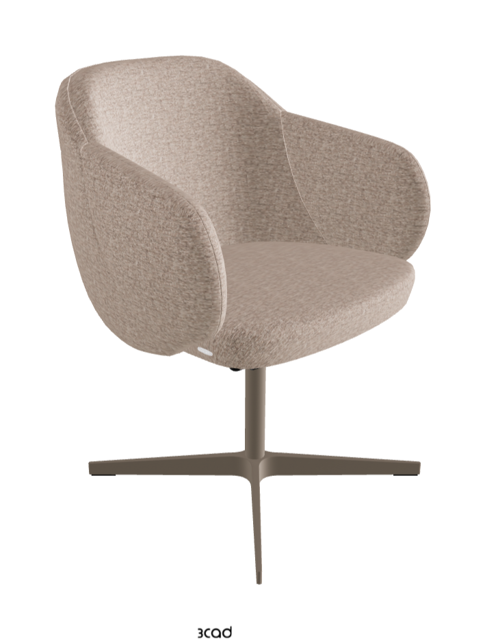 Bombe X Swivel Dining Armchair_Titanium Embossed_Fabric_B731