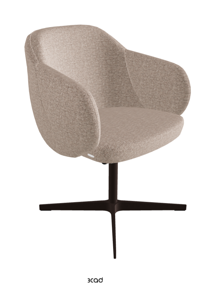 Bombe X Swivel Dining Armchair_Bronze Embossed_Fabric_B731