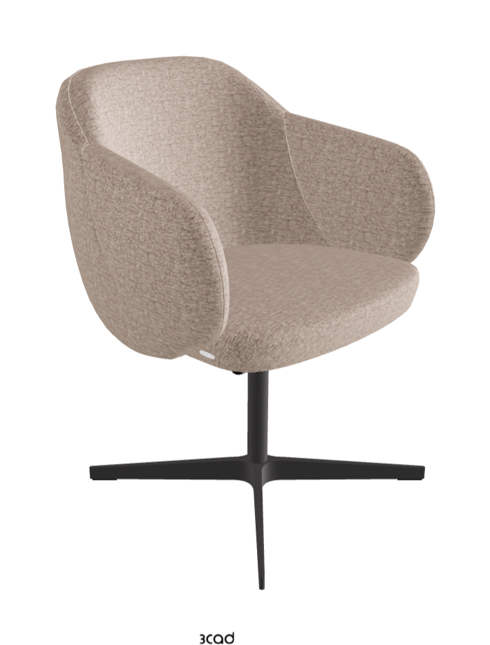 Bombe X Swivel Dining Armchair_Graphite Embossed_Fabric_B731