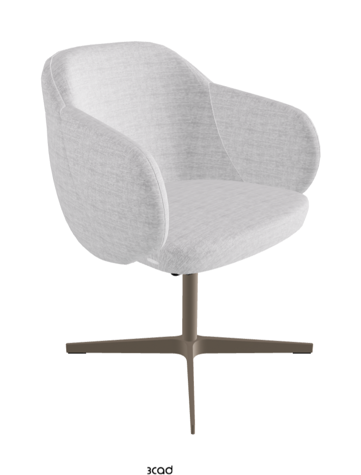 Bombe X Swivel Dining Armchair_Titanium Embossed_Fabric_B810
