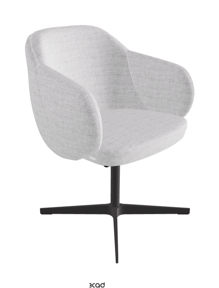 Bombe X Swivel Dining Armchair_Graphite Embossed_Fabric_B810