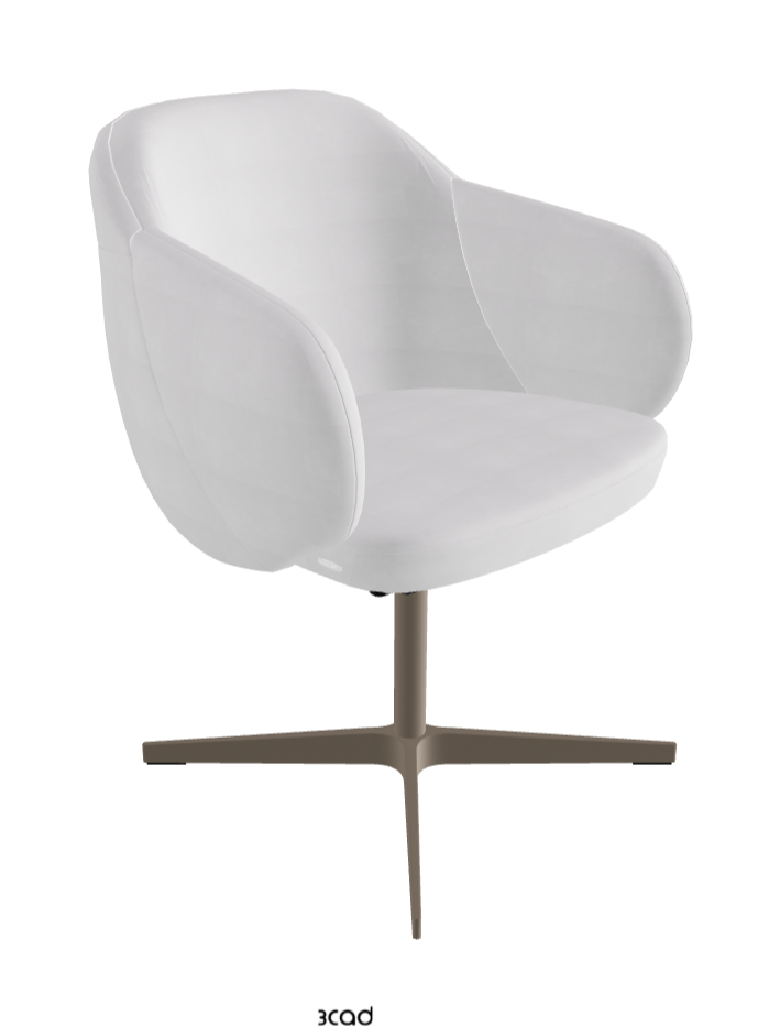 Bombe X Swivel Dining Armchair_Titanium Embossed_Fabric_B921