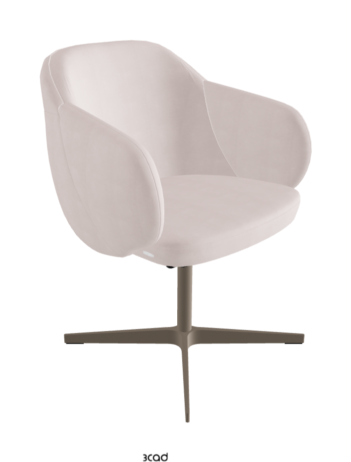 Bombe X Swivel Dining Armchair_Titanium Embossed_Fabric_B923