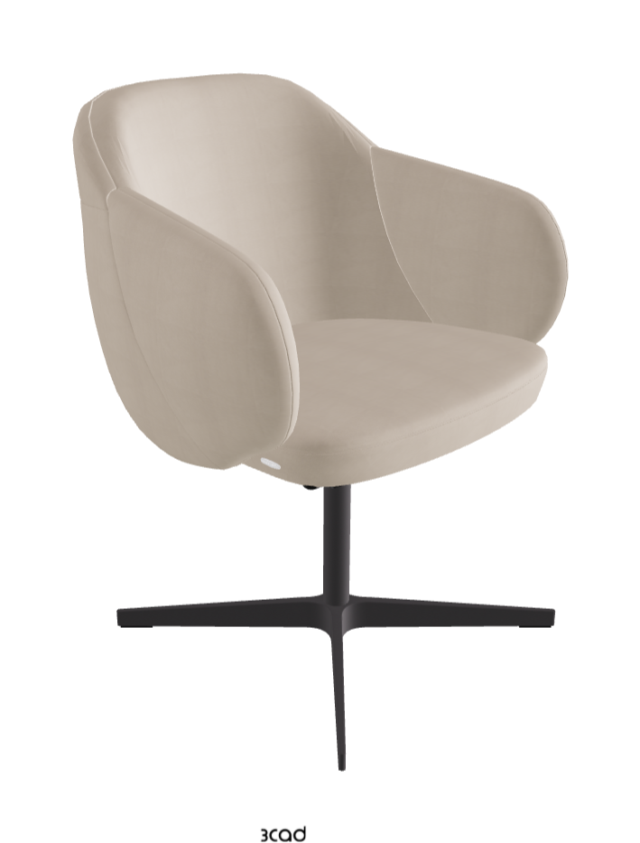 Bombe X Swivel Dining Armchair_Graphite Embossed_Fabric_B926