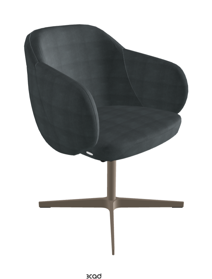 Bombe X Swivel Dining Armchair_Titanium Embossed_Fabric_B927