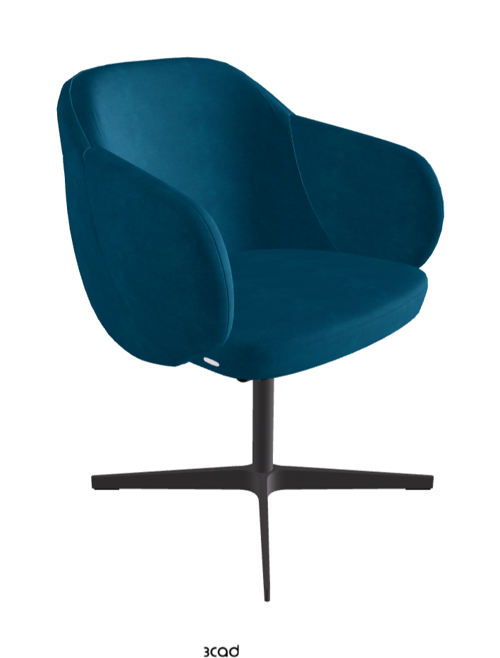 Bombe X Swivel Dining Armchair_Graphite Embossed_Fabric_B928