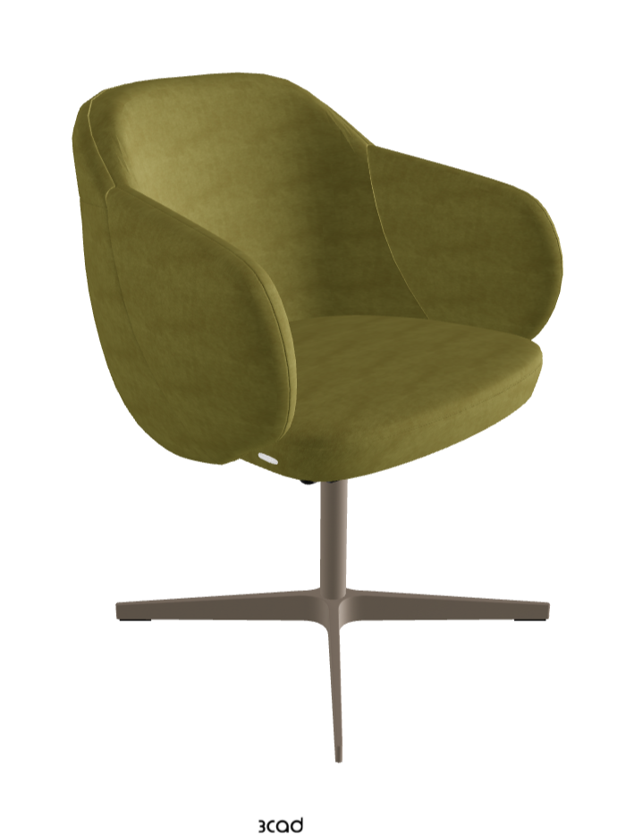 Bombe X Swivel Dining Armchair_Titanium Embossed_Fabric_B931