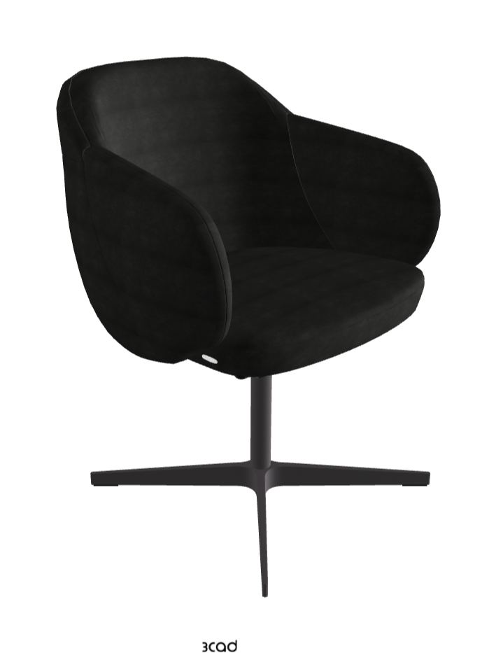 Bombe X Swivel Dining Armchair_Graphite Embossed_Fabric_B932