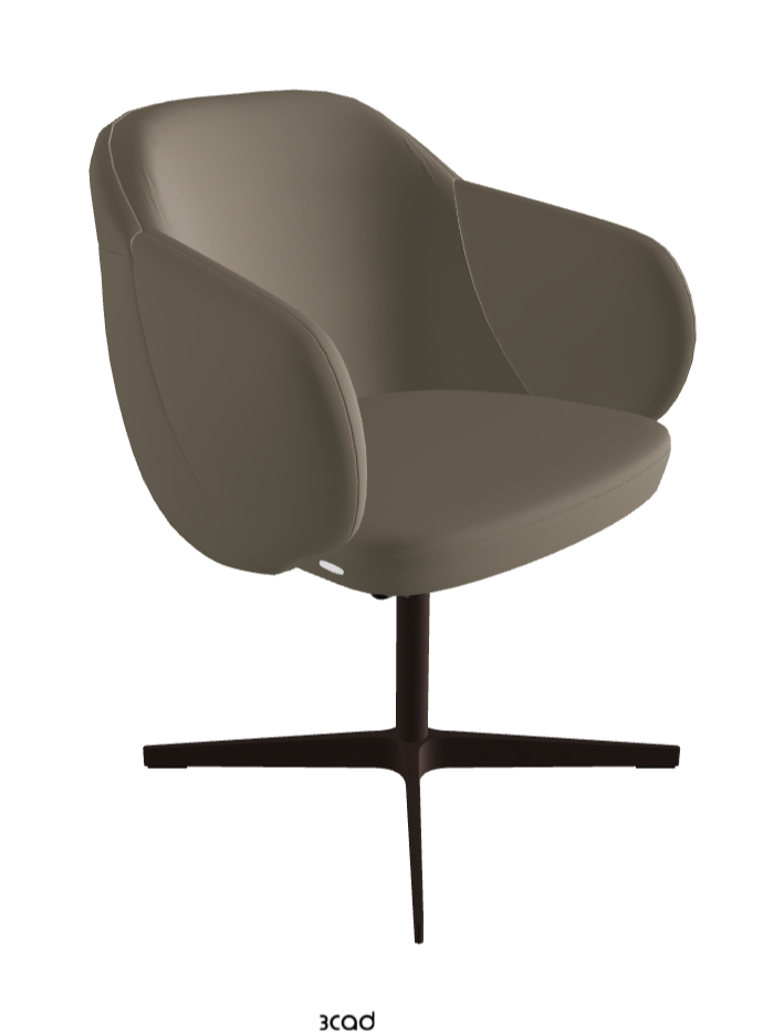 Bombe X Swivel Dining Armchair_Bronze Embossed_Glove Soft Leather_Platoon