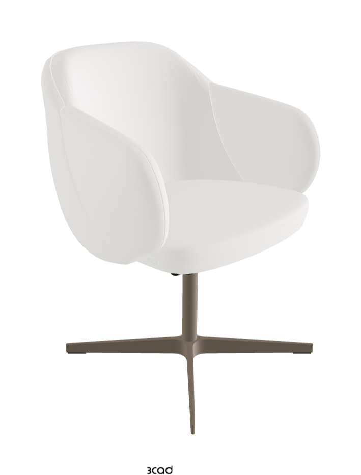 Bombe X Swivel Dining Armchair_Titanium Embossed_Soft Leather_Palladio