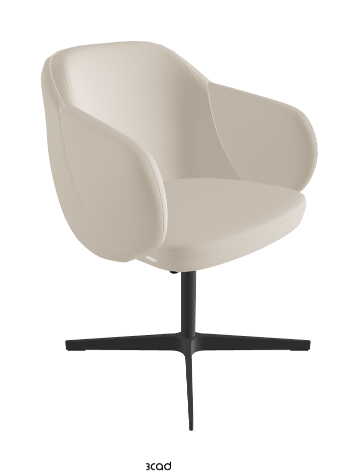 Bombe X Swivel Dining Armchair_Graphite Embossed_Soft Leather_Cashmere