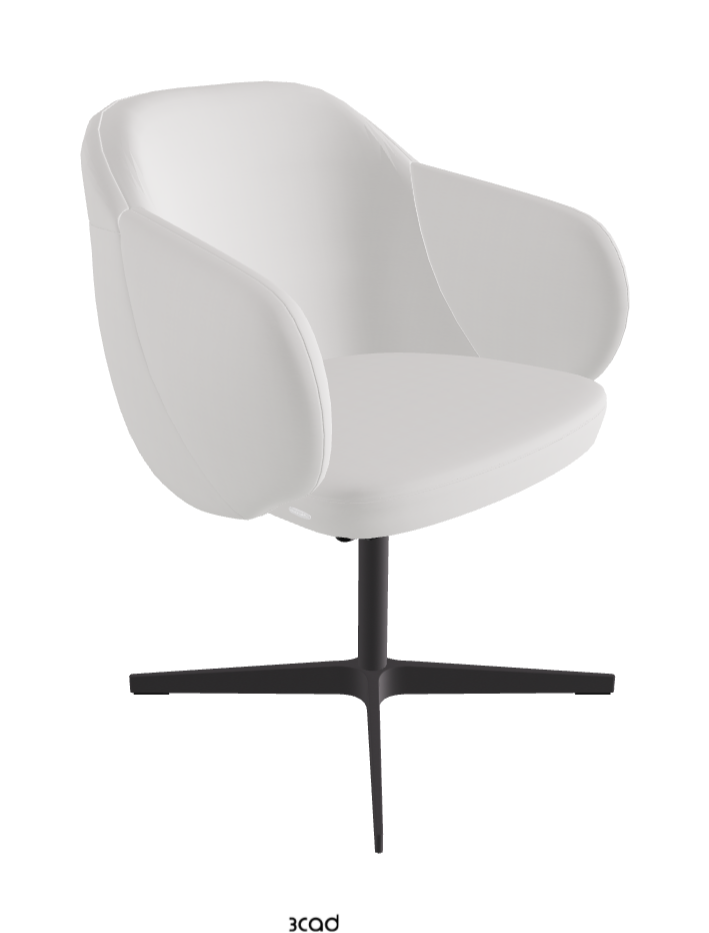 Bombe X Swivel Dining Armchair_Graphite Embossed_Soft Leather_Canova