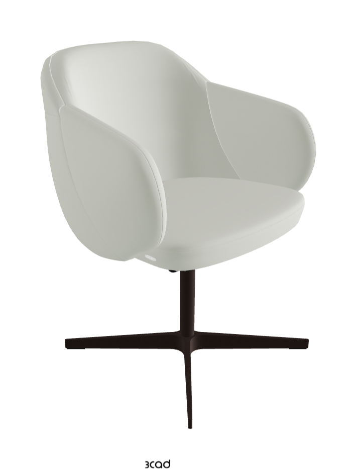 Bombe X Swivel Dining Armchair_Bronze Embossed_Soft Leather_Artico