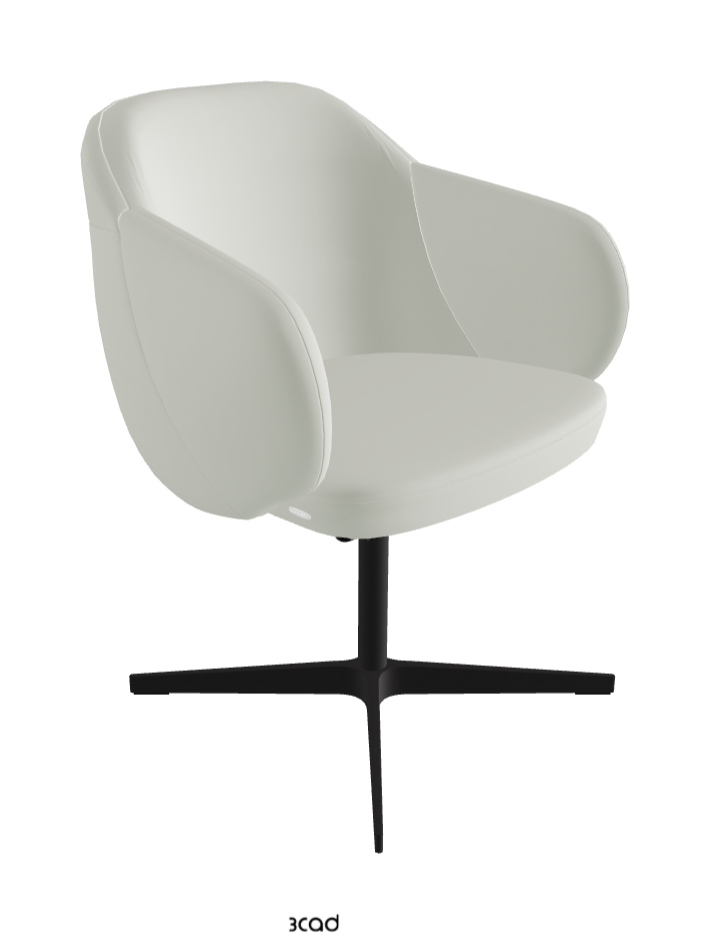 Bombe X Swivel Dining Armchair_Black Embossed_Soft Leather_Artico