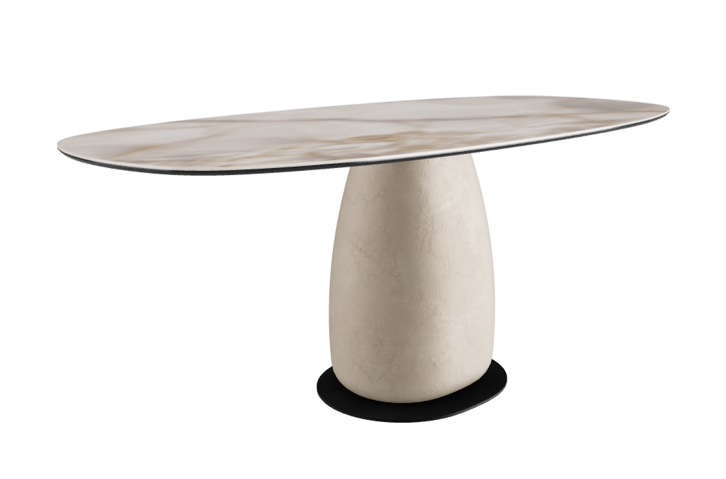 180x90x74h Biscuit Shaped_Alabastro_Oslo_Black Embossed