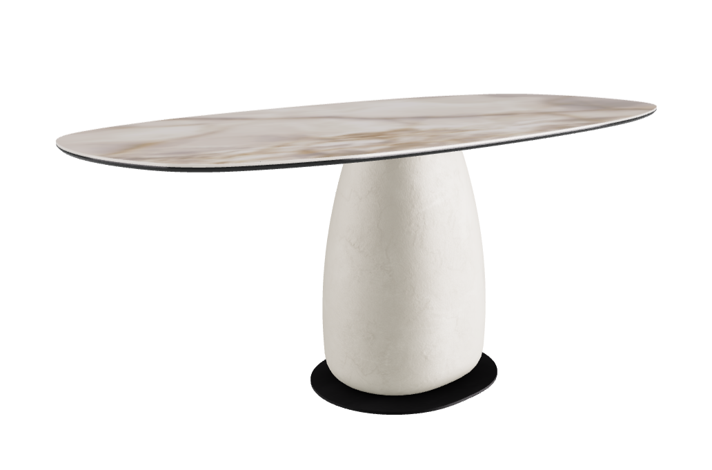 180x90x74h Biscuit Shaped_Alabastro_Cairo_Black Embossed