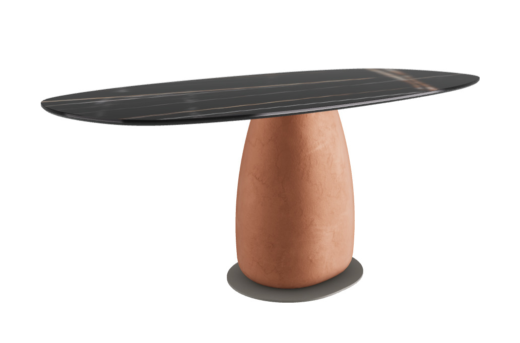 180x90x74h Biscuit Shaped_Glossy Sahara Noir_Marrakech_Titanium Embossed