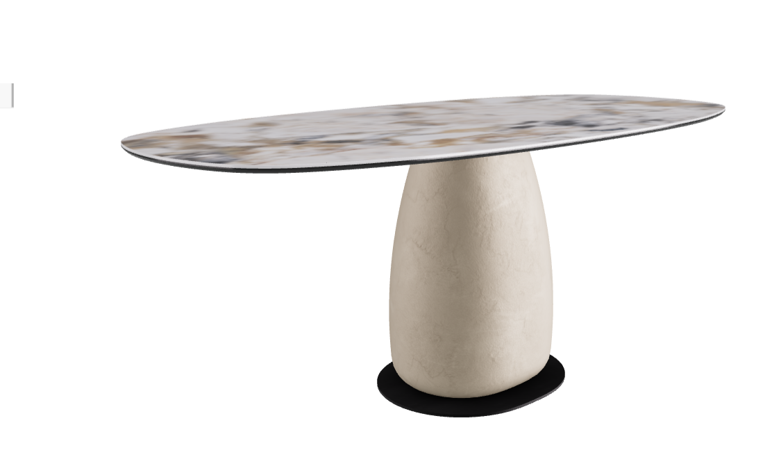 180x90x74h Biscuit Shaped_Makalu_Oslo_Black Embossed