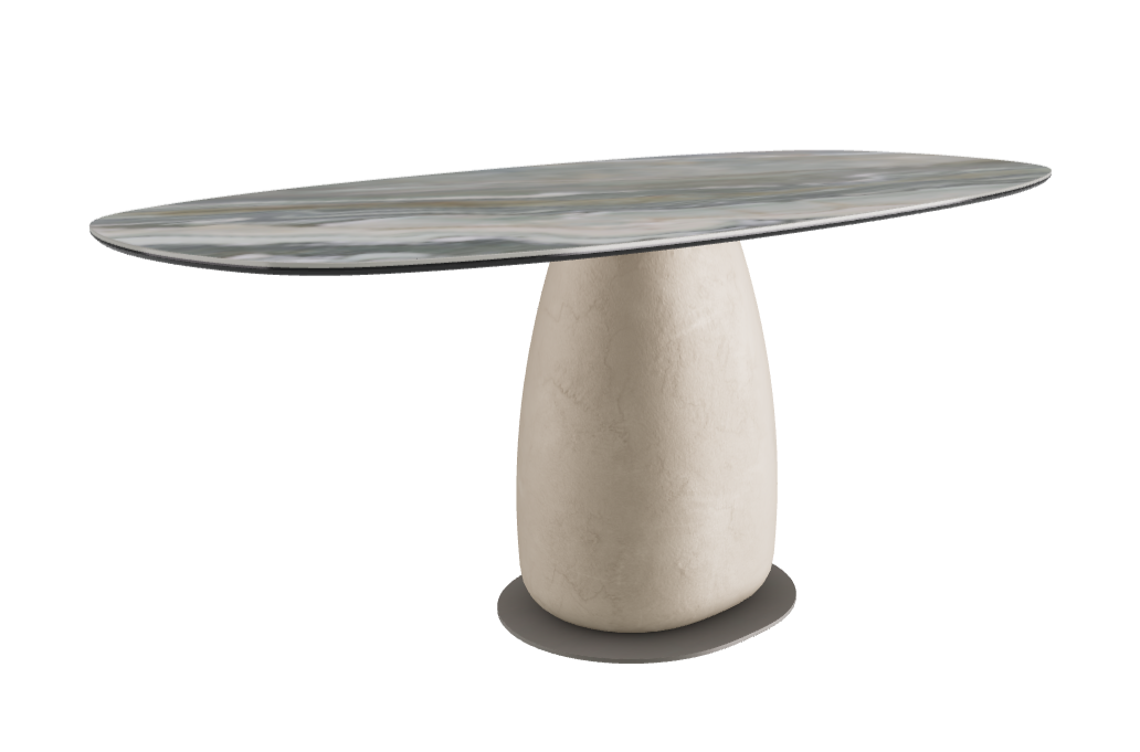 180x90x74h Biscuit Shaped_Kaindy_Oslo_Titanium Embossed